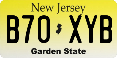 NJ license plate B70XYB