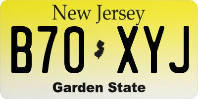 NJ license plate B70XYJ