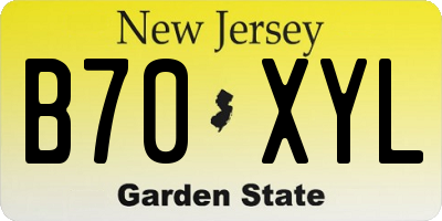 NJ license plate B70XYL