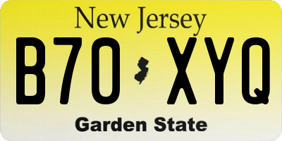 NJ license plate B70XYQ