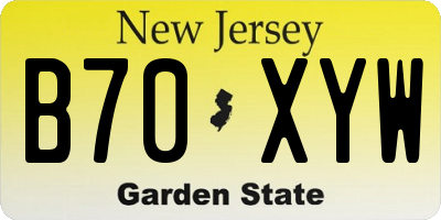 NJ license plate B70XYW
