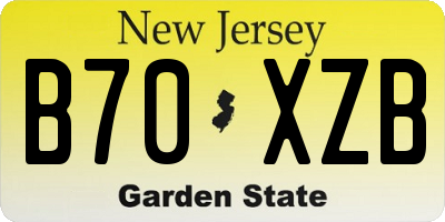 NJ license plate B70XZB