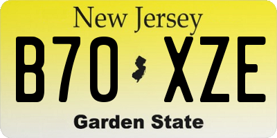 NJ license plate B70XZE