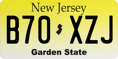NJ license plate B70XZJ