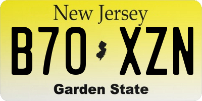 NJ license plate B70XZN