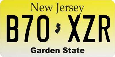 NJ license plate B70XZR
