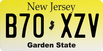 NJ license plate B70XZV