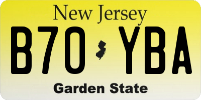 NJ license plate B70YBA