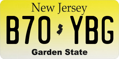 NJ license plate B70YBG