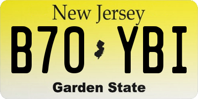 NJ license plate B70YBI