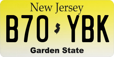 NJ license plate B70YBK