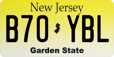 NJ license plate B70YBL
