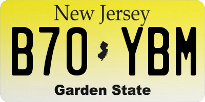NJ license plate B70YBM