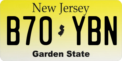 NJ license plate B70YBN