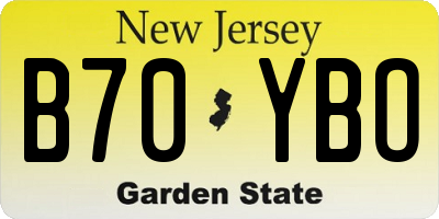 NJ license plate B70YBO