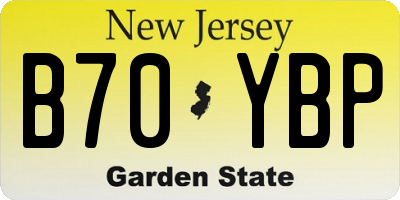 NJ license plate B70YBP