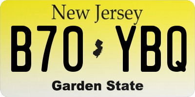 NJ license plate B70YBQ