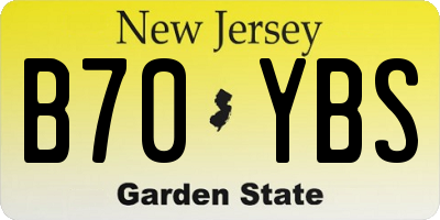 NJ license plate B70YBS
