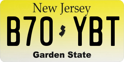 NJ license plate B70YBT