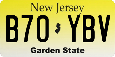 NJ license plate B70YBV