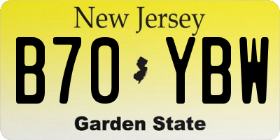 NJ license plate B70YBW