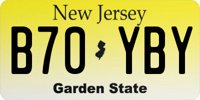 NJ license plate B70YBY