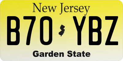 NJ license plate B70YBZ
