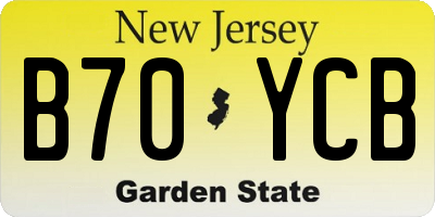 NJ license plate B70YCB