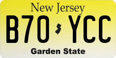 NJ license plate B70YCC
