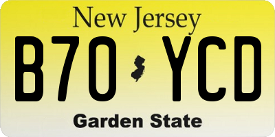 NJ license plate B70YCD