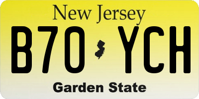 NJ license plate B70YCH