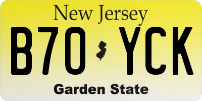 NJ license plate B70YCK
