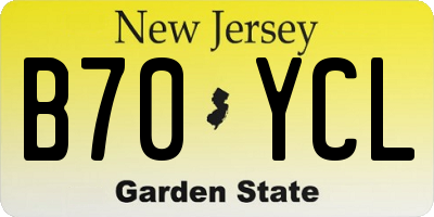 NJ license plate B70YCL
