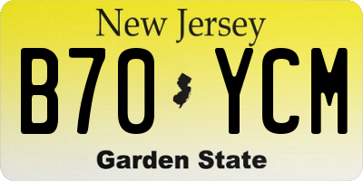 NJ license plate B70YCM