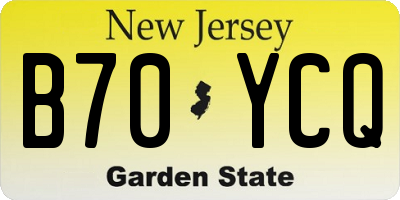NJ license plate B70YCQ