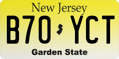 NJ license plate B70YCT