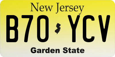 NJ license plate B70YCV