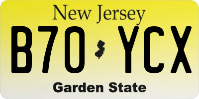 NJ license plate B70YCX