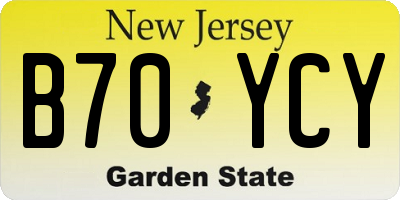 NJ license plate B70YCY