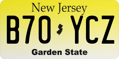 NJ license plate B70YCZ