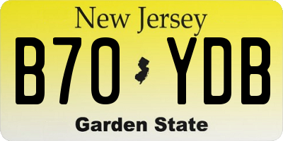 NJ license plate B70YDB