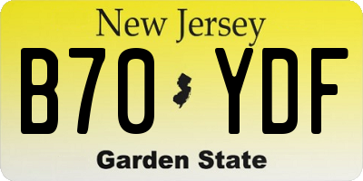 NJ license plate B70YDF