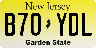 NJ license plate B70YDL