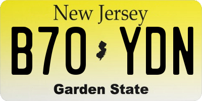 NJ license plate B70YDN