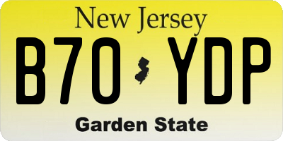 NJ license plate B70YDP