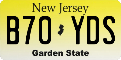 NJ license plate B70YDS