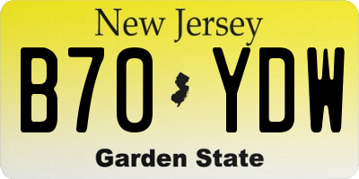 NJ license plate B70YDW