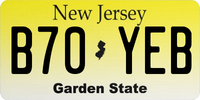 NJ license plate B70YEB