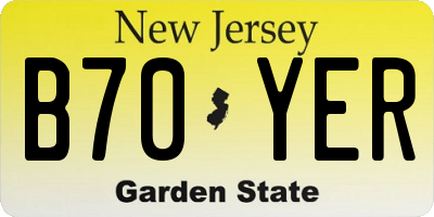 NJ license plate B70YER