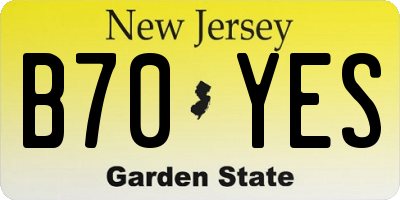 NJ license plate B70YES